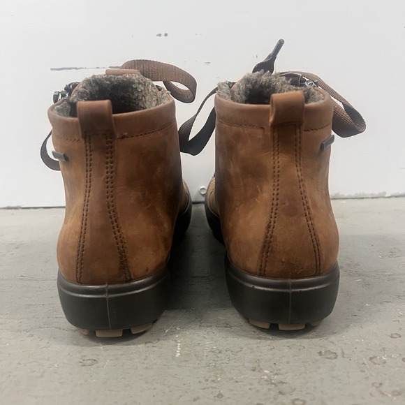 ECCO Women's Brown Leather High Top Sneakers Boots Zip Lace Comfort EU 38 US 7 - Picture 3 of 10